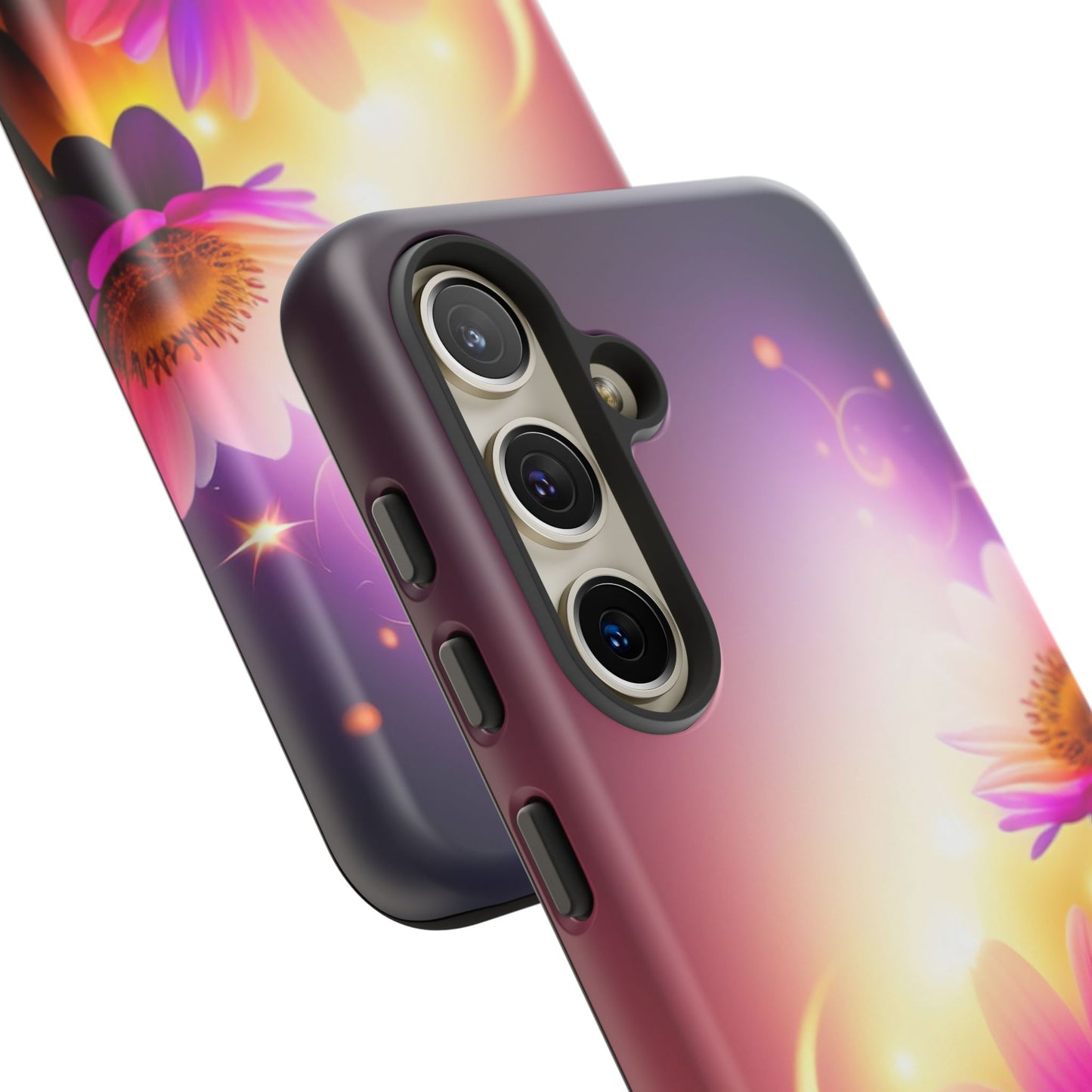 Floral Moonlight Phone Case – Purple Daisy Protective Cover