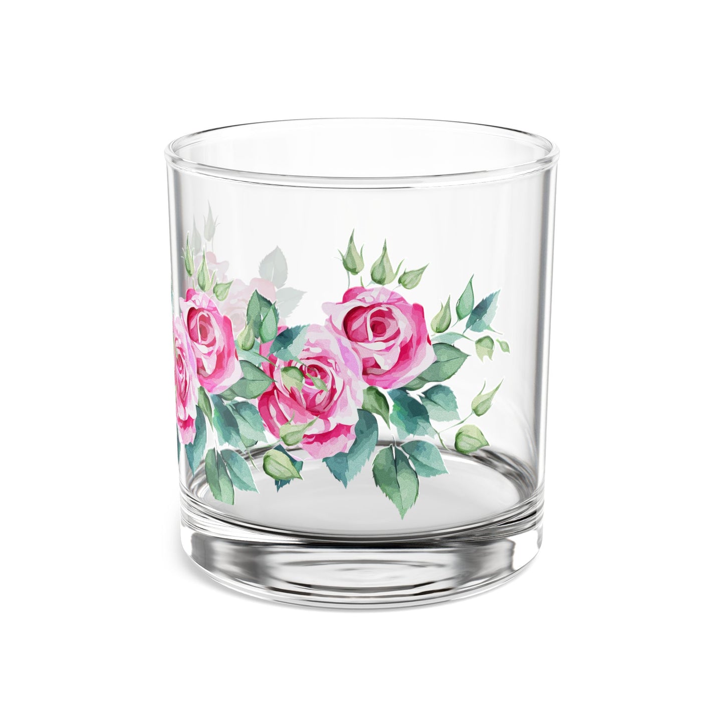 Floral Rocks Glass, 10oz - Elegant Drinkware, Gift for Weddings, Housewarming, Mother's Day, Floral Decor, Personalized Barware