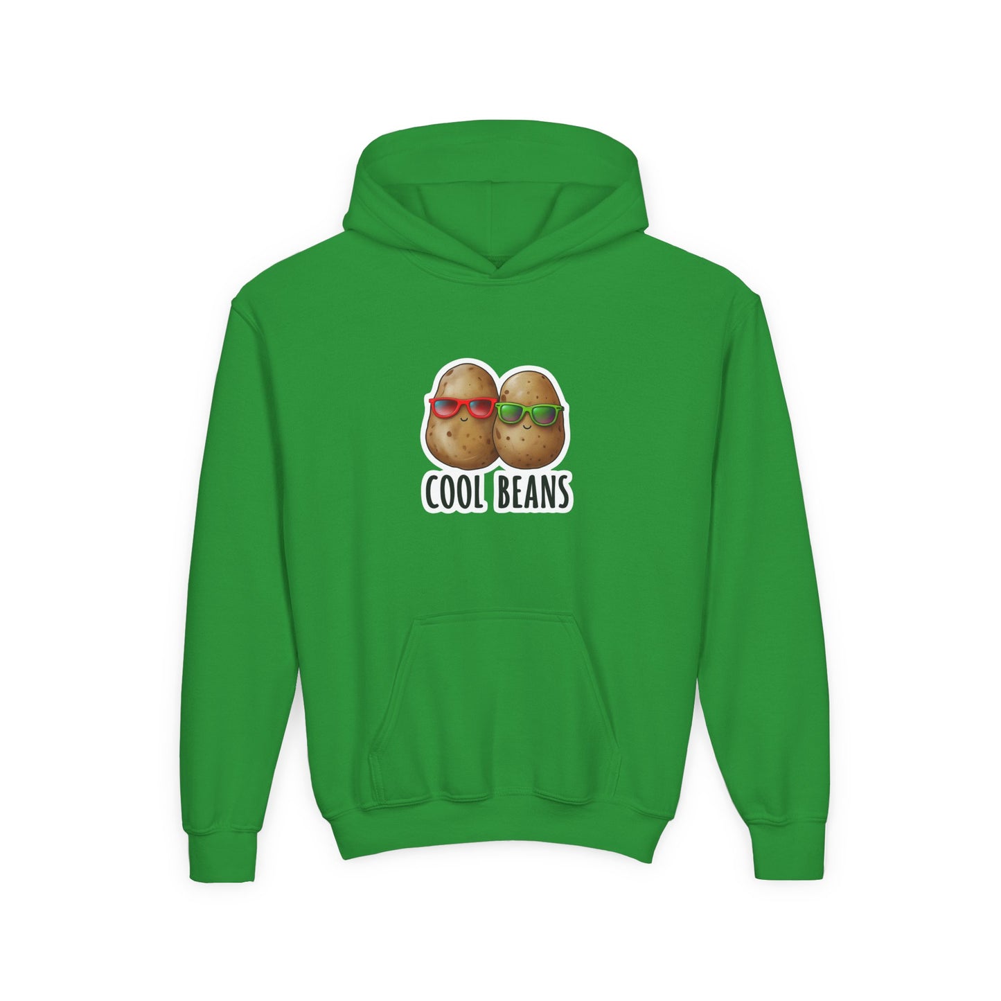 Youth 'Cool Beans' Hoodie – Cute Kids Graphic Sweatshirt with Sunglasses Potato Design