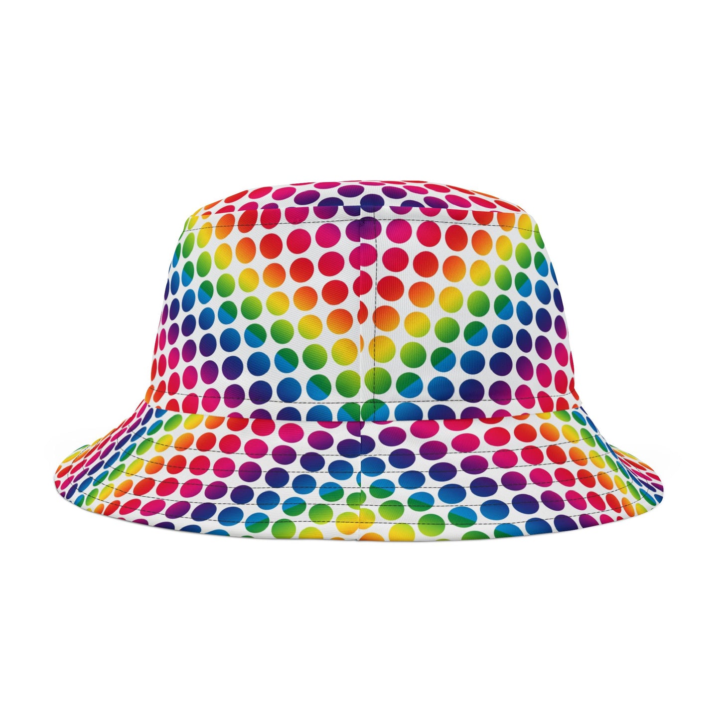 Vibrant Rainbow Polka Dot Bucket Hat, Summer Hat, Festival Accessory, Beachwear, Gift for Her, Fun Fashion