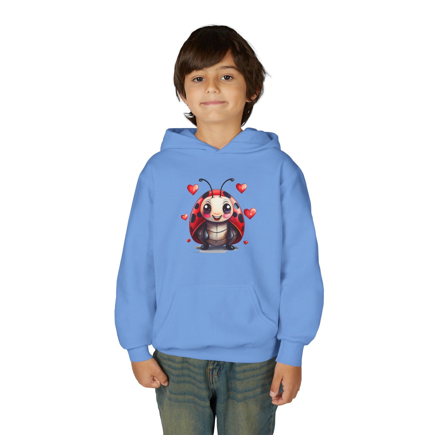 Cute Ladybug with Hearts Hoodie | Kids Valentine Sweatshirt
