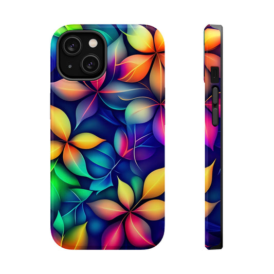 Floral Prism Magnetic Impact-Resistant Phone Case — Colorful Gradient Petal Design
