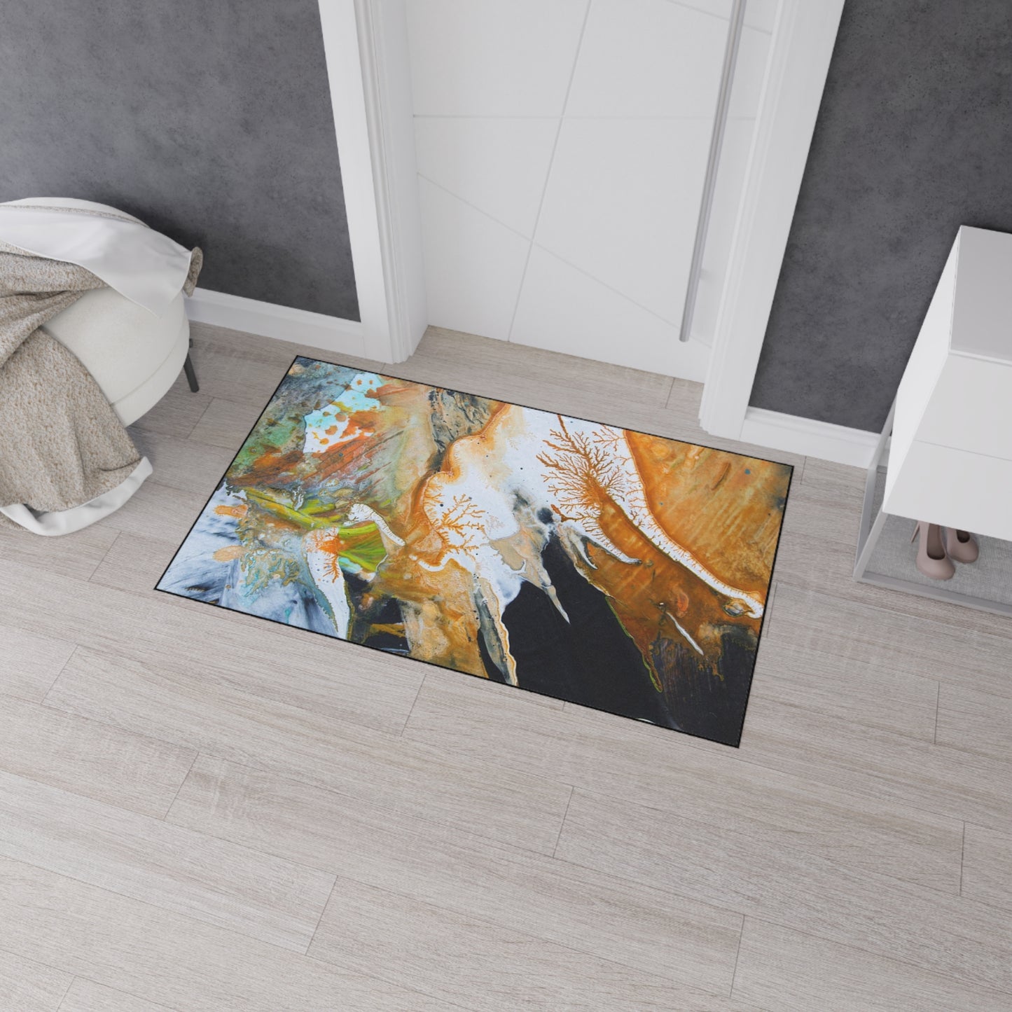 Abstract Amber Splash Heavy Duty Floor Mat