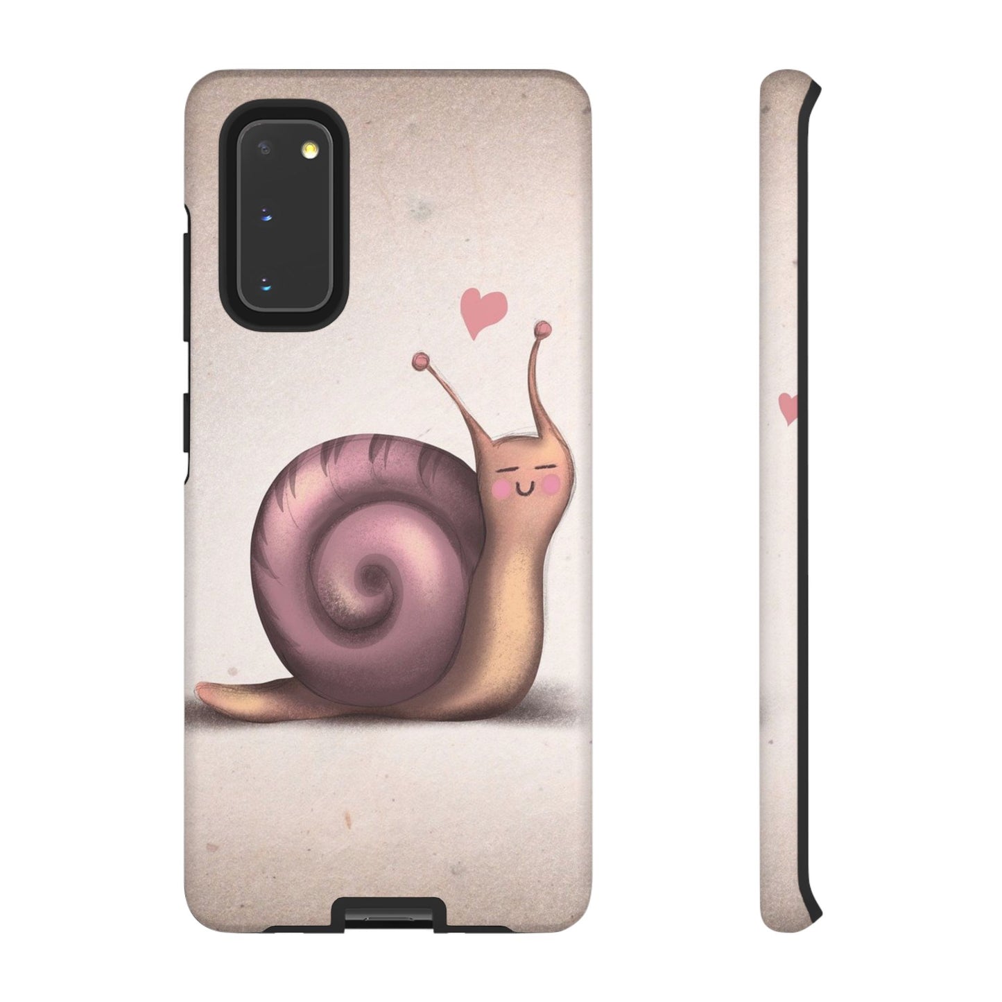Cute Snail Phone Case — Pink Heart Cartoon Protective iPhone Cover