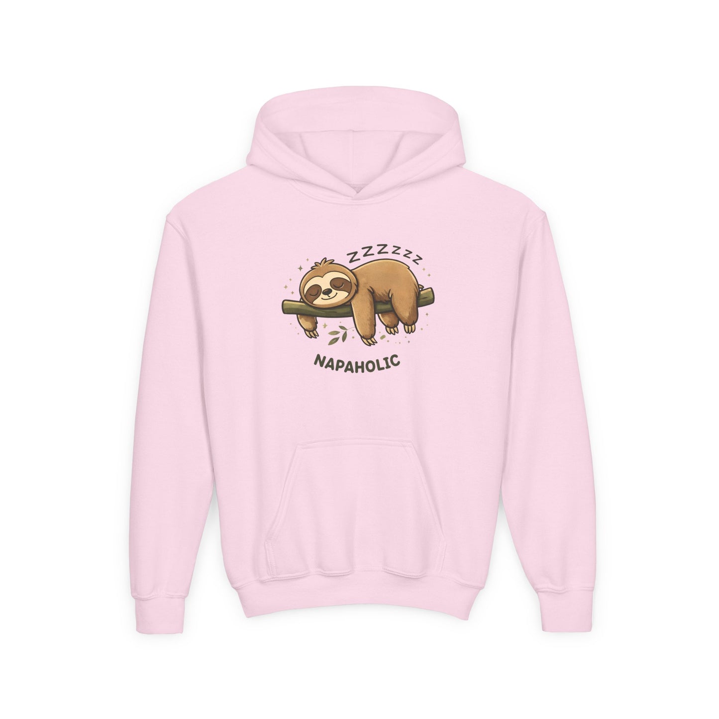 Youth Hoodie — 'Napaholic' Cute Sleeping Sloth Pullover