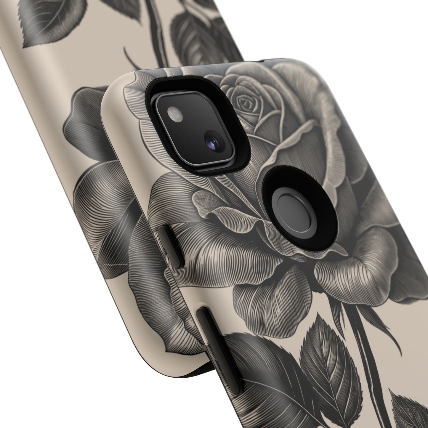 Black Rose Phone Case, Tough Cases with Floral Design, Elegant Tech Accessory, Gift for Flower Lovers, Stylish Protection