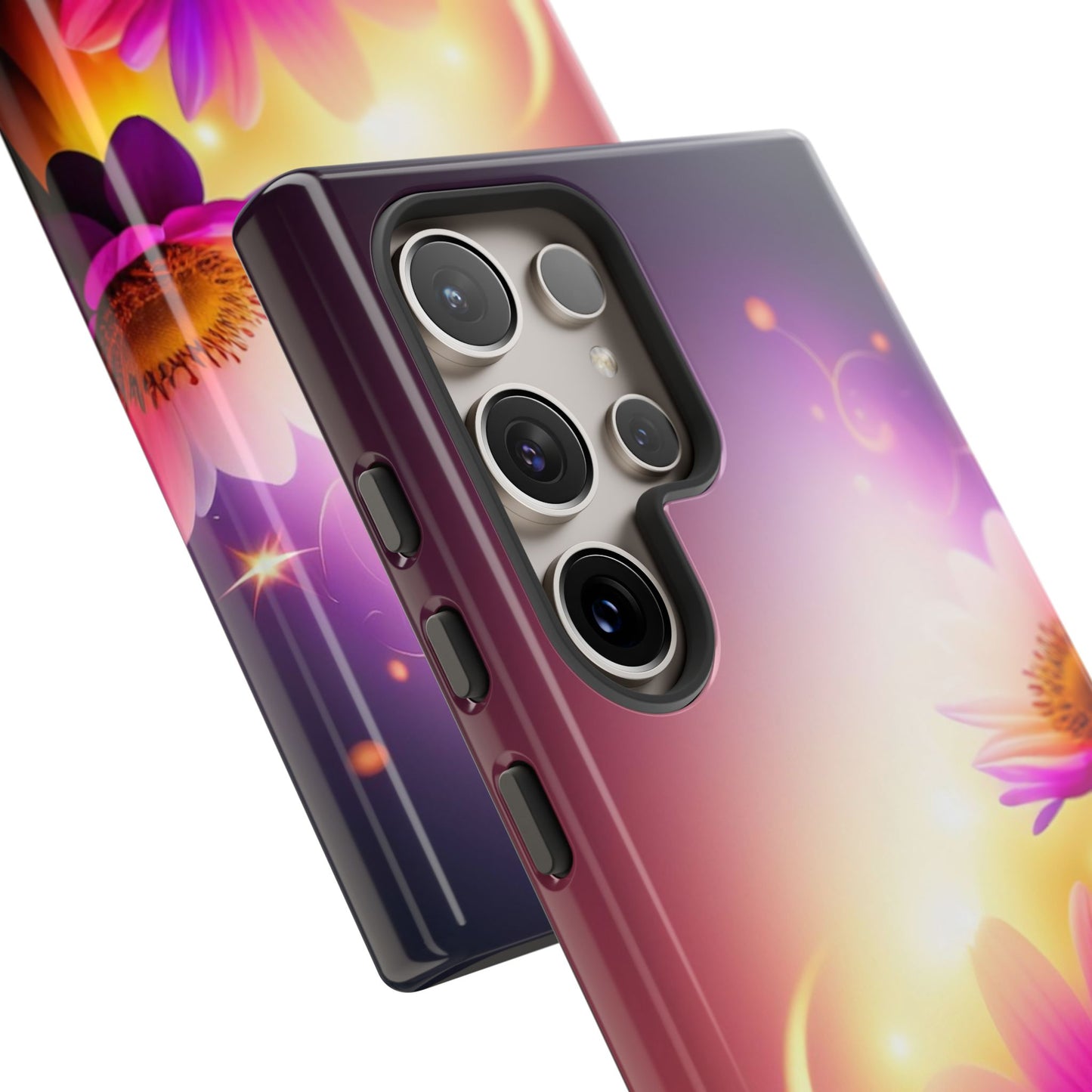 Floral Moonlight Phone Case – Purple Daisy Protective Cover