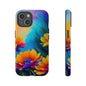 Floral Sunset Tough Phone Case — Vibrant Watercolor Flowers Protective Cover