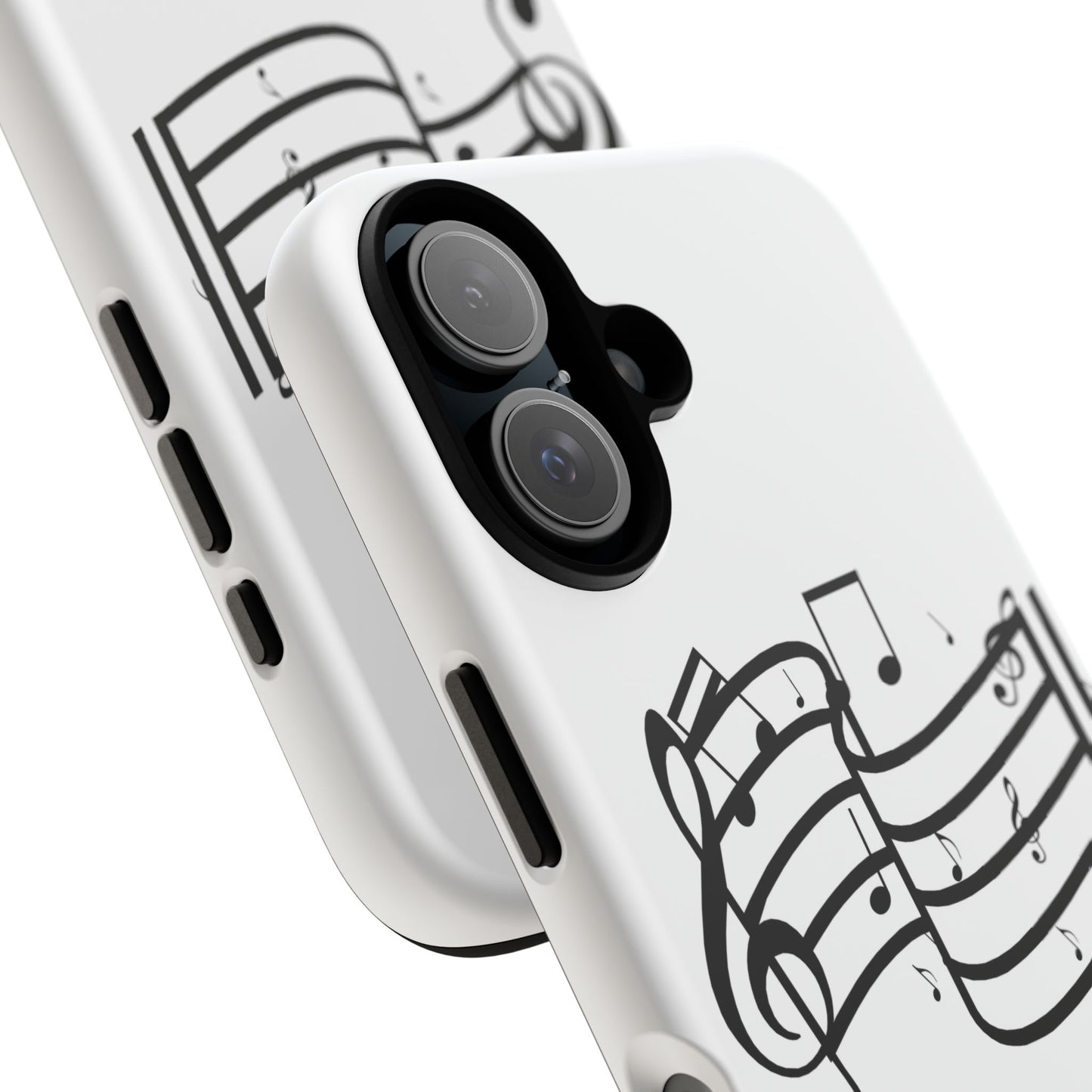 Musical Notes Phone Case — Black Treble Clef Music Staff Tough Case
