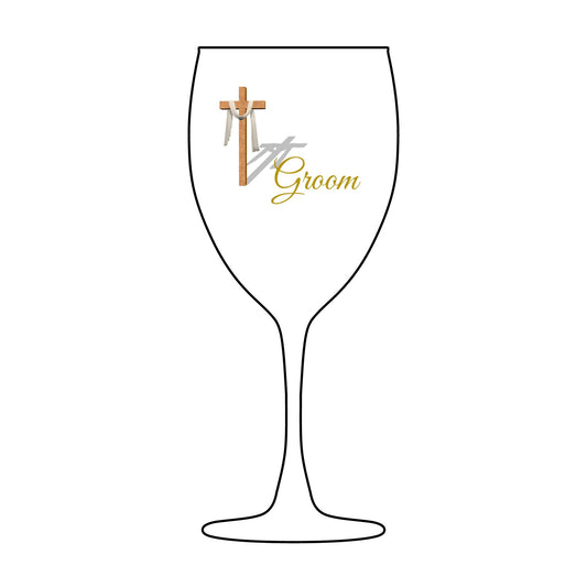 Personalized Wine Glass for Groom, Engraved Wedding Gift, Unique Bridal Shower Keepsake, Customized Wine Cup, Celebration Toasting Glass