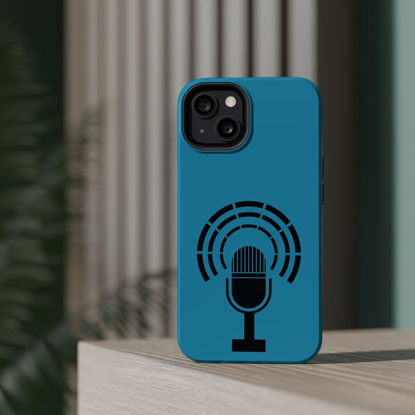 Phone Case — Retro Microphone Podcast Design, Magnetic Impact-Resistant