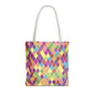 Colorful Geometric Tote Bag, Funky Shoulder Bag, Eco-Friendly Shopping Tote, Stylish Beach Bag, Art-Inspired Everyday Bag