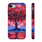 Heart Tree Phone Case — Romantic Red & Blue Protective Tough Case