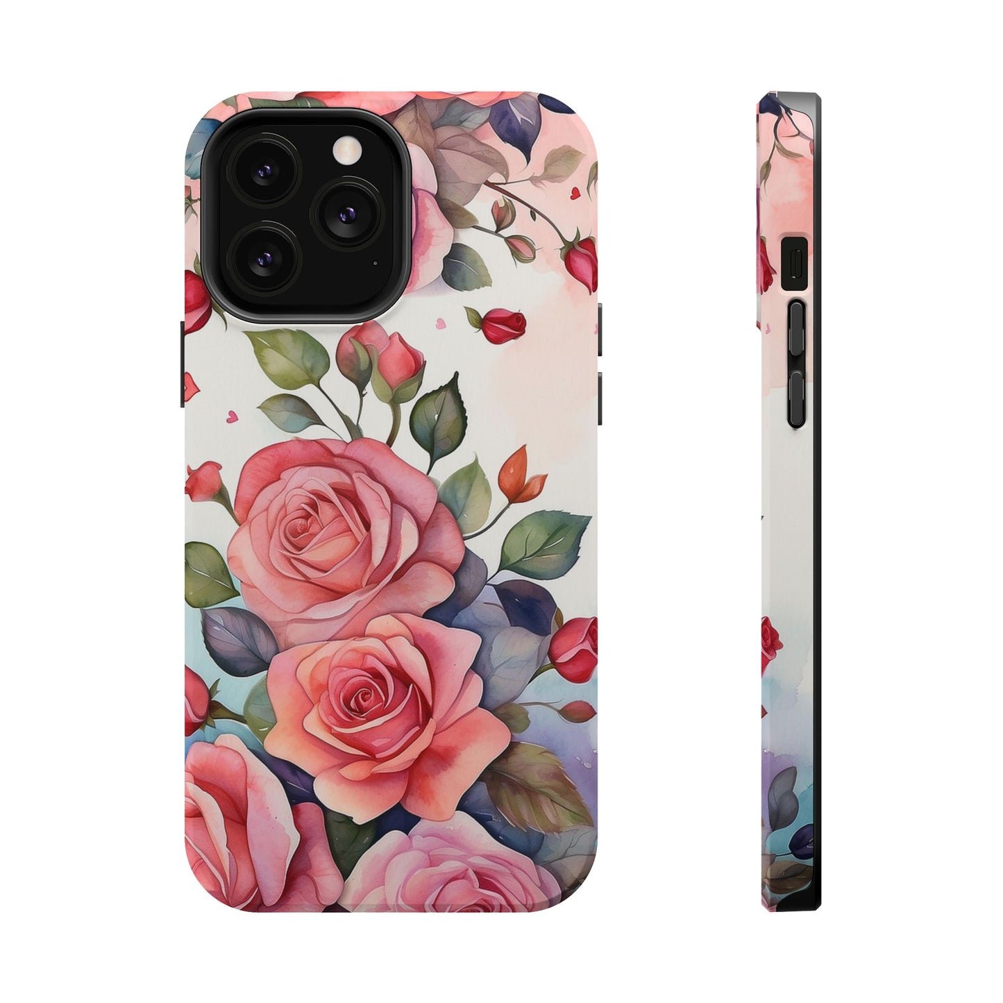 Floral Rose Magnetic Phone Case — Impact-Resistant Protective Cover