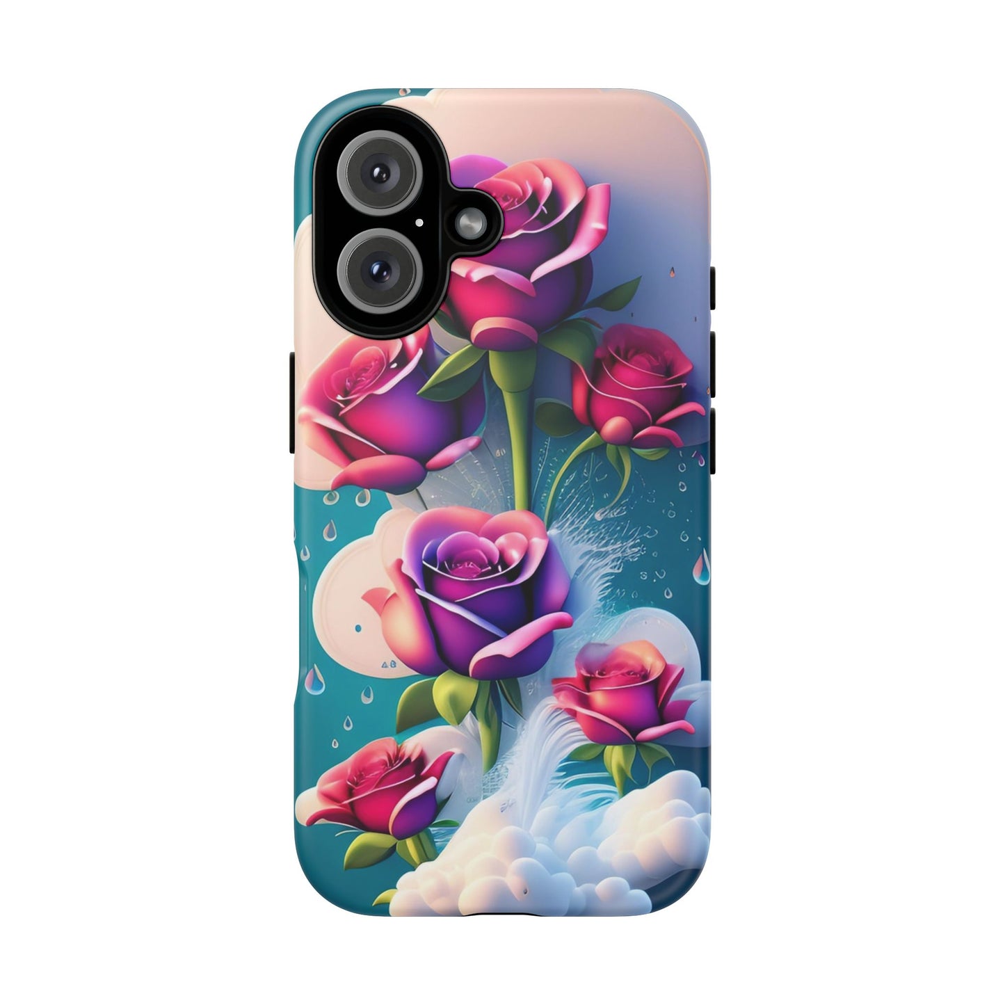 Floral Dream Tough Phone Case — Rose Bouquet Clouds Design