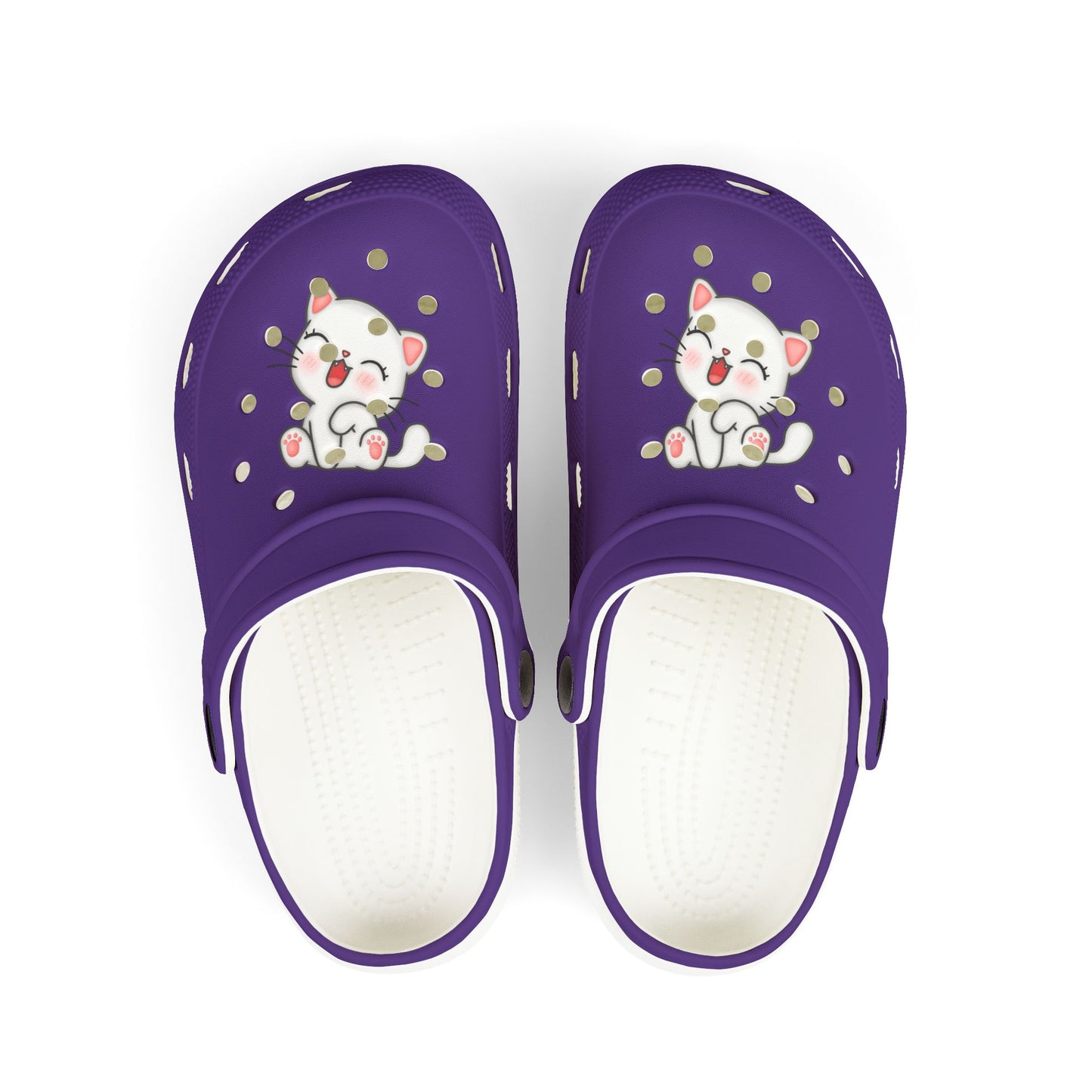 Cute Kid's Foam Clogs with Cat Design