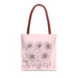 Floral Doodle Pink Tote Bag — Hand-Drawn Flower Design