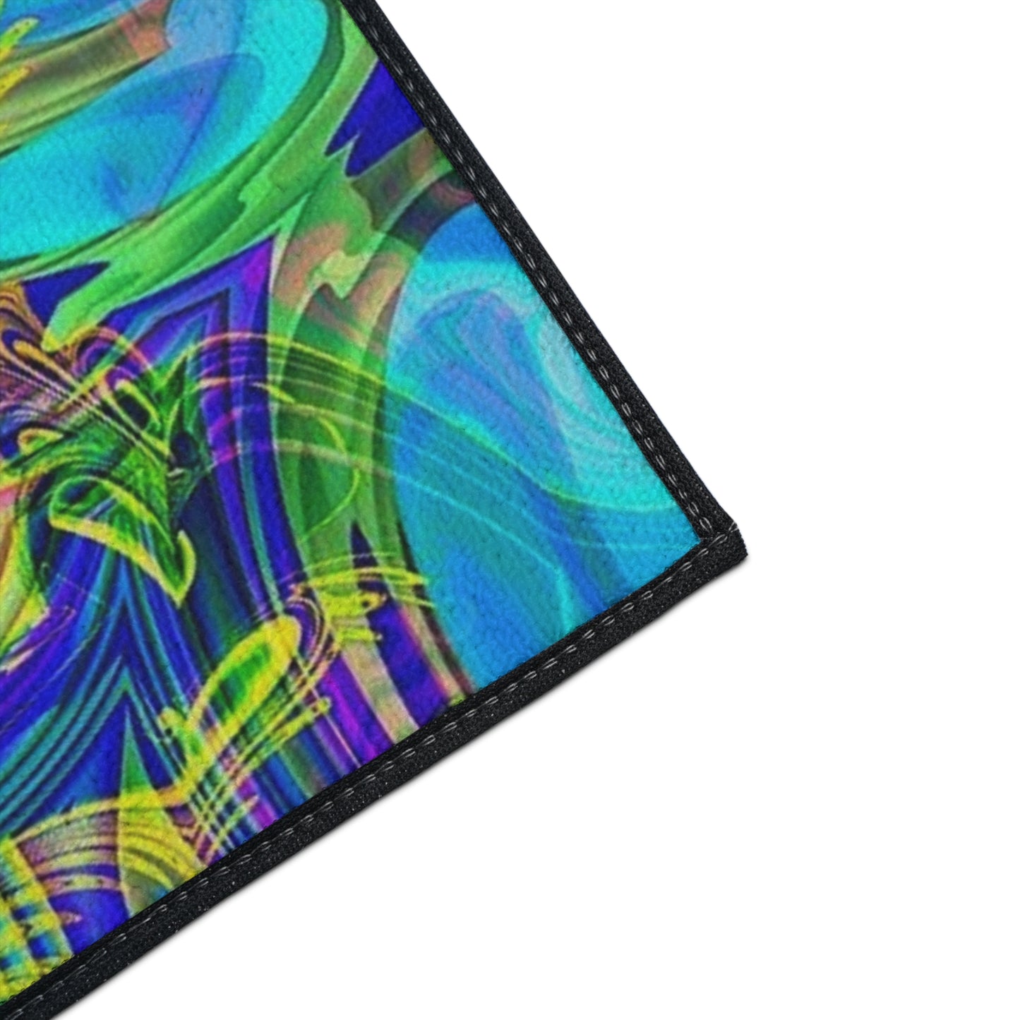 Psychedelic Swirl Heavy Duty Floor Mat — Vivid Abstract Doormat for Entryway & Home