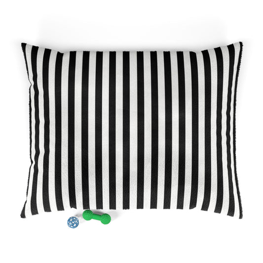 Striped Black & White Pet Bed — Cozy Plush Cushion for Dogs & Cats
