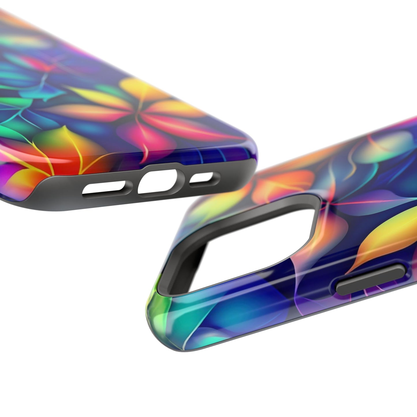 Floral Prism Magnetic Impact-Resistant Phone Case — Colorful Gradient Petal Design