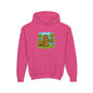 Cartoon Beaver Forest Scene Youth Hoodie | Woodland Animal Kids Sweatshirt