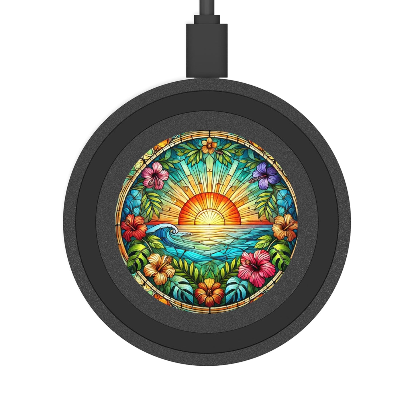 Quake Wireless Charging Pad  - Sunrise Stained Glass