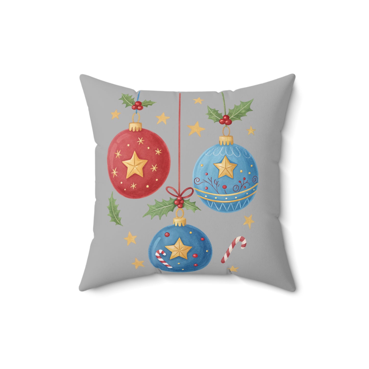Holiday Ornament Pillow, Decorative Throw Cushion, Festive Home Decor, Christmas Gift, Winter Blanket Accessory, Cozy Seasonal Accent