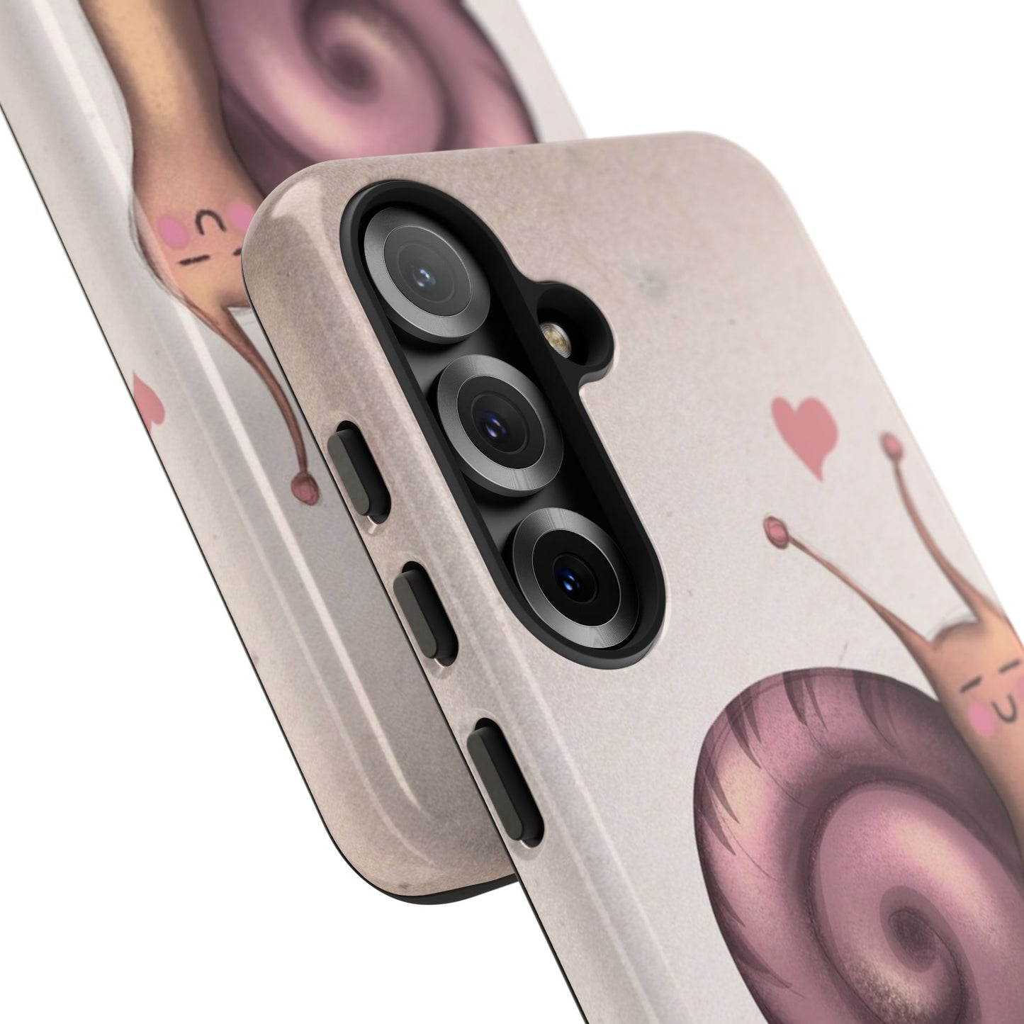 Cute Snail Phone Case — Pink Heart Cartoon Protective iPhone Cover