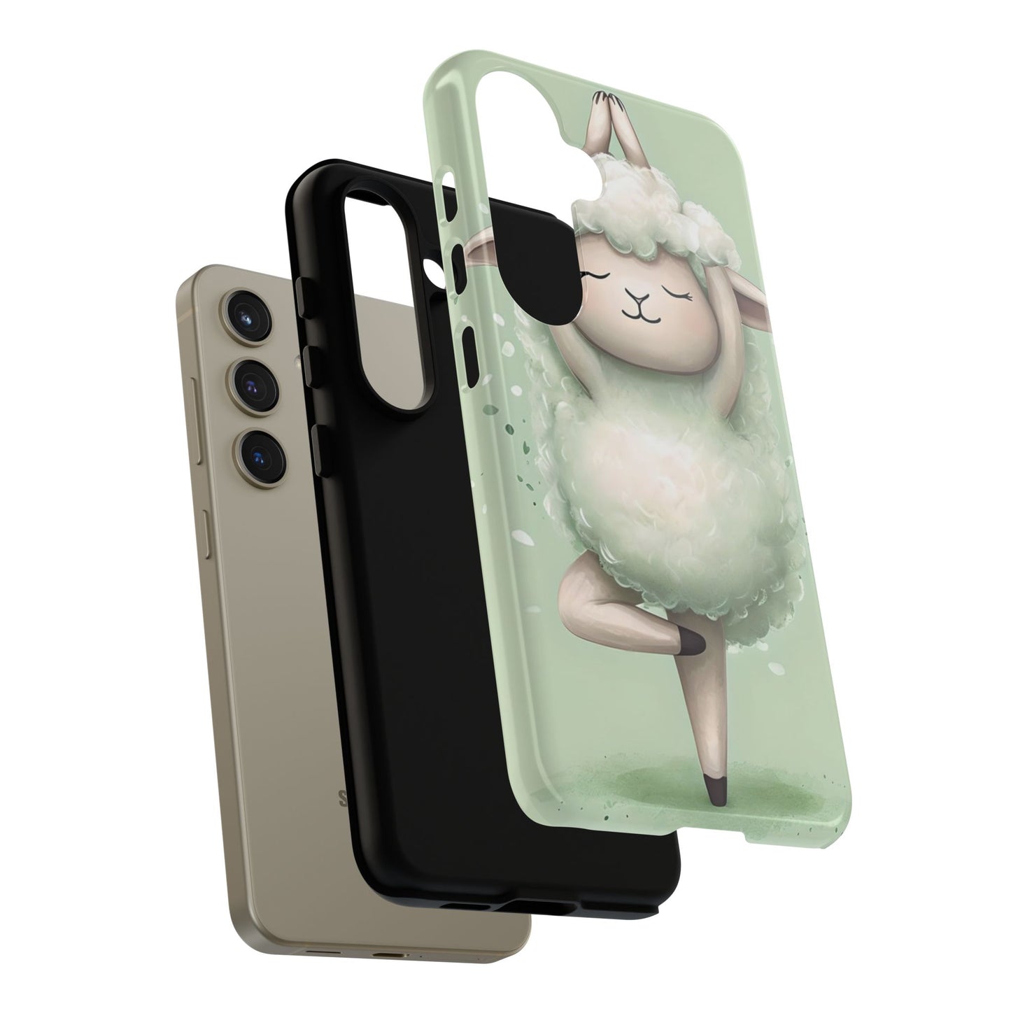 Cute Yoga Sheep Phone Case — Pastel Lamb Ballerina Protective Cover