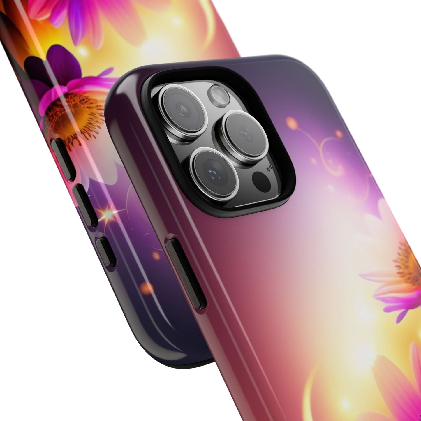 Floral Moonlight Phone Case – Purple Daisy Protective Cover