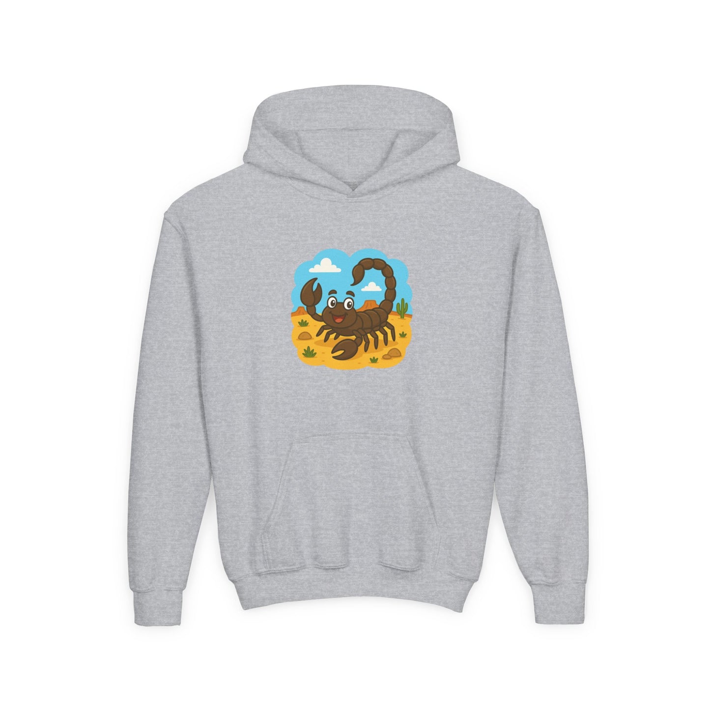 Smiling Scorpion Youth Hoodie | Desert Cartoon Scorpion Kids Sweatshirt
