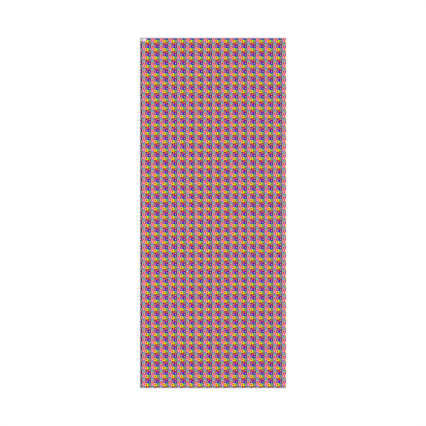 Colorful Heart Grid Gift Wrap Paper — Bright Geometric Valentine & Birthday Wrapping