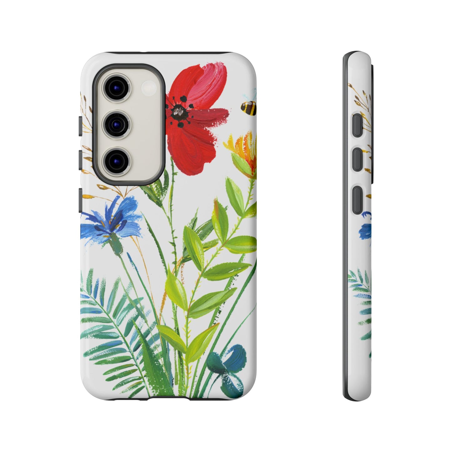 Floral Watercolor Tough Phone Case — Wildflower Bouquet Protective Cover