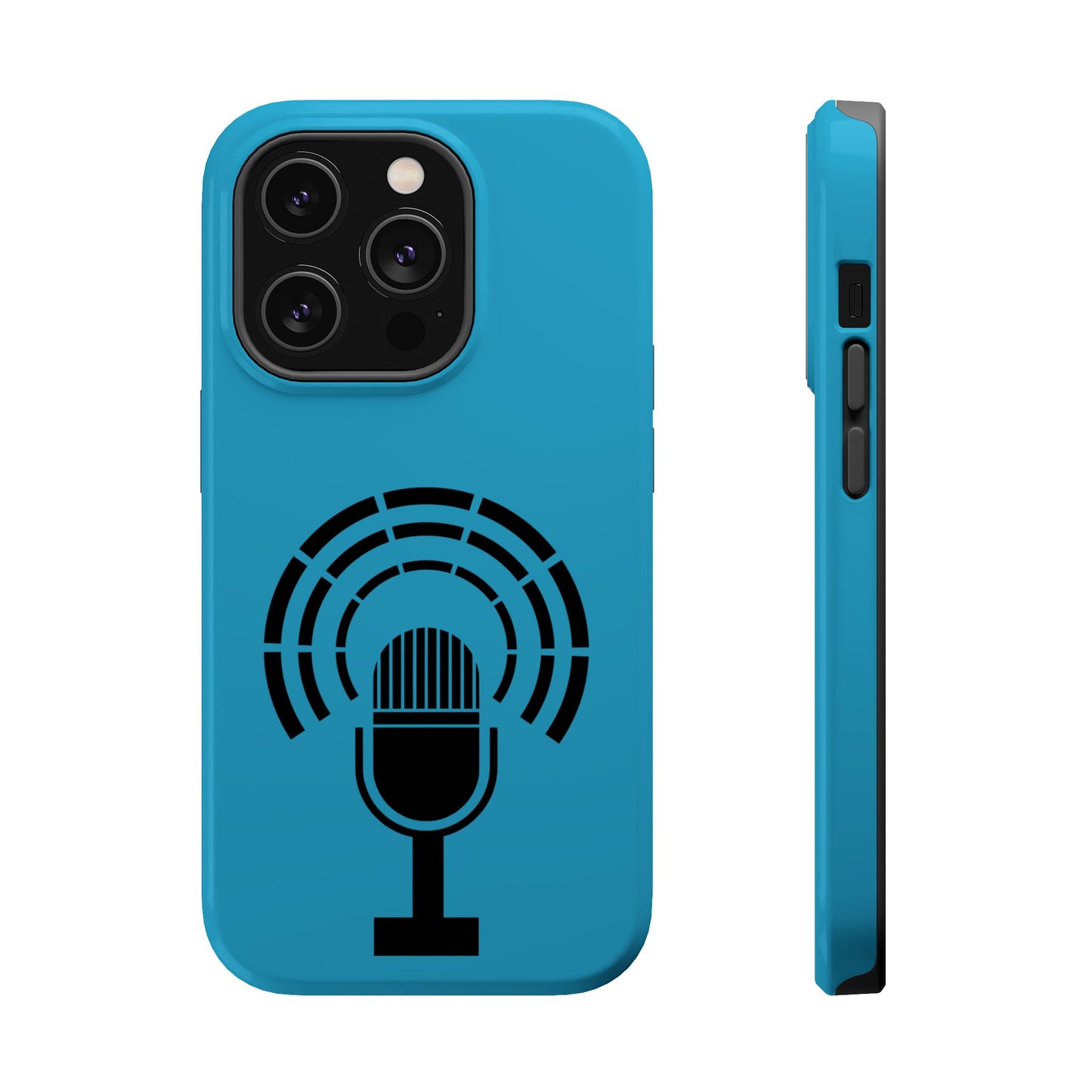 Phone Case — Retro Microphone Podcast Design, Magnetic Impact-Resistant