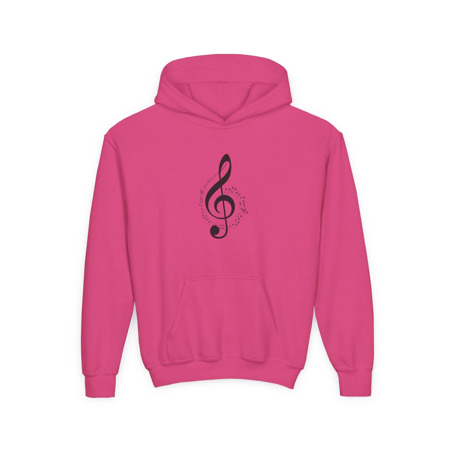 Youth Music Treble Clef Hoodie – Cute Musical Notes Kids Sweatshirt