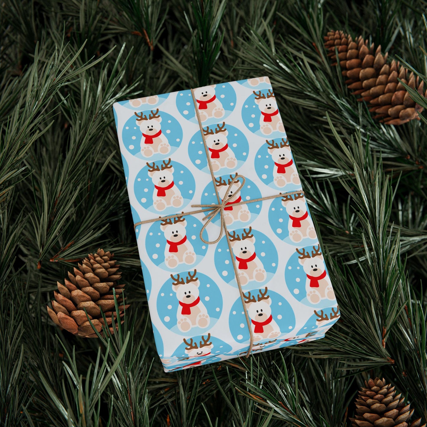 Snow Globe Reindeer Wrapping Paper Roll — Cute Holiday Gift Wrap