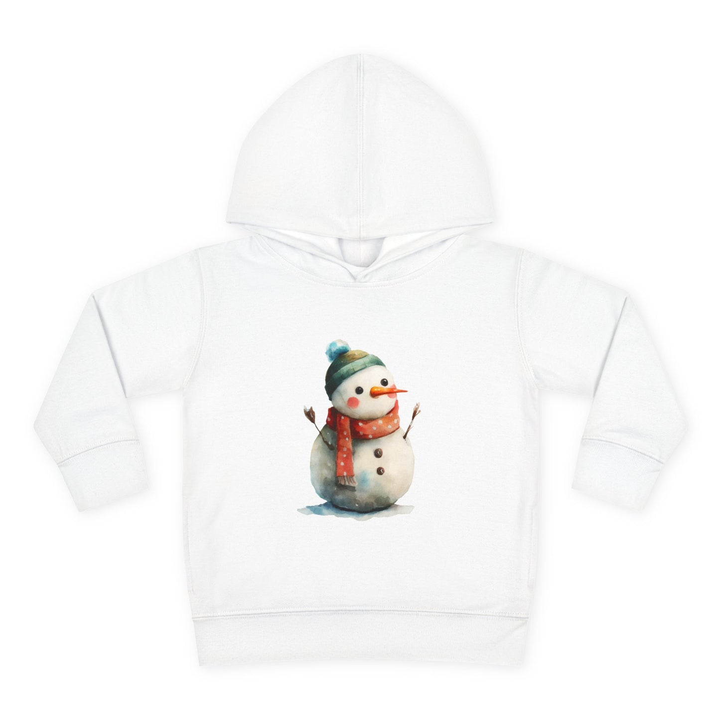 Cozy Snowman Toddler Pullover Fleece Hoodie - Winter Apparel, Cute Gift for Kids, Holiday Wear, Soft Hoodie for Toddlers, Christmas Outfit
