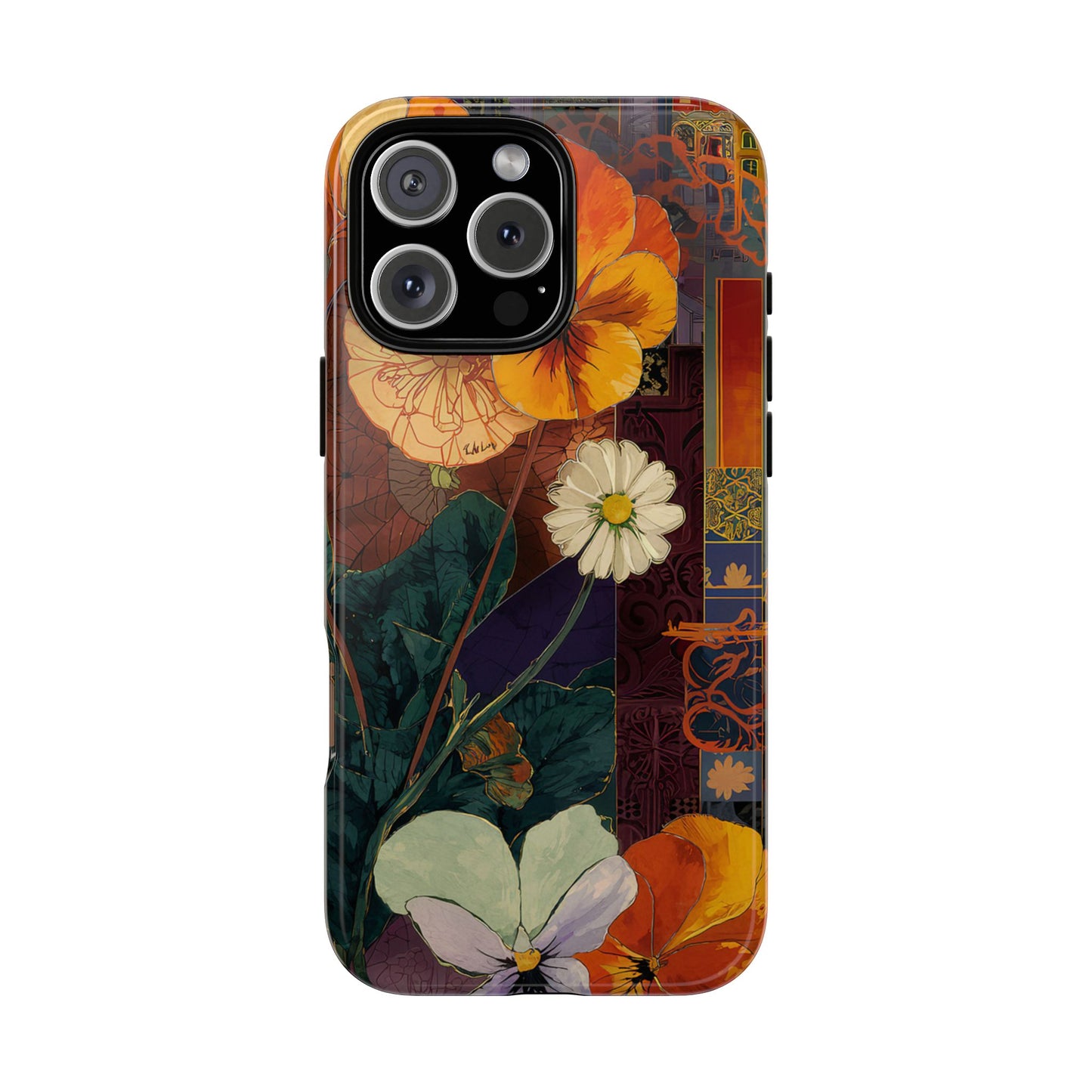 Floral Pansy Tough Phone Case — Vintage Botanical Protection