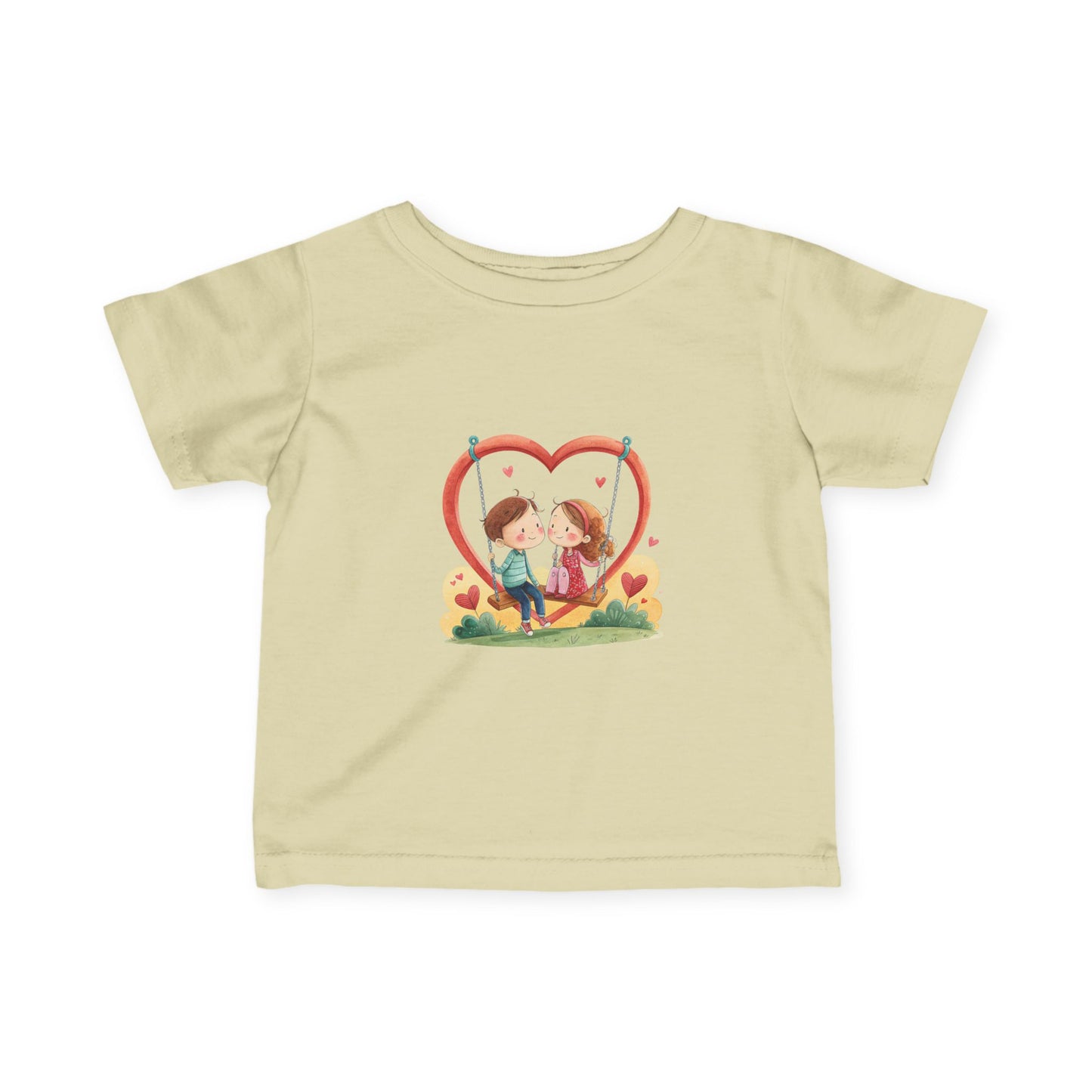 Infant Tee — Cute Heart Kids Valentine Design