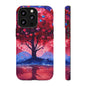 Heart Tree Phone Case — Romantic Red & Blue Protective Tough Case