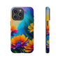 Floral Sunset Tough Phone Case — Vibrant Watercolor Flowers Protective Cover