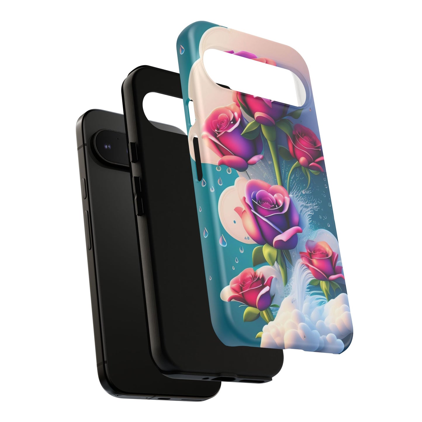 Floral Dream Tough Phone Case — Rose Bouquet Clouds Design