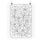 Botanical Line Art Poster — Matte Vertical Floral Wall Art - DIY