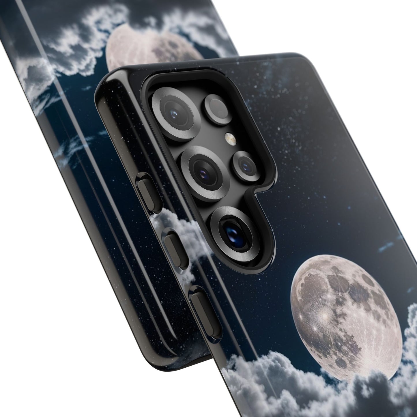 Moonlit Reflection Phone Case — Night Sky Moon & Clouds Tough Case
