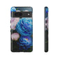 Floral Blue Peony Phone Case — Protective Tough Case with Pink & Blue Blooms
