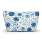 Blue Floral Accessory Pouch — T‑Bottom Makeup & Travel Bag