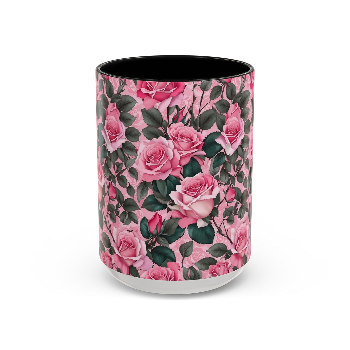 Floral Accent Coffee Mug, Pink Rose Mug, Gift for Her, Tea Cup, Mother's Day Present, Home Decor, Kitchen Essentials