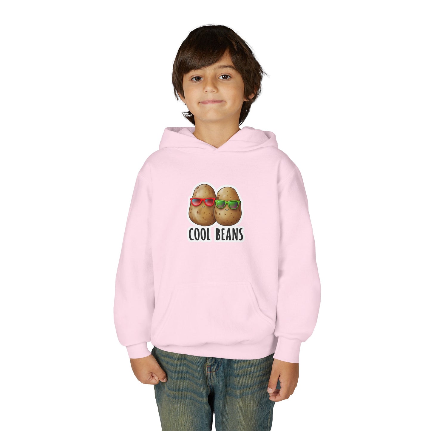 Youth 'Cool Beans' Hoodie – Cute Kids Graphic Sweatshirt with Sunglasses Potato Design