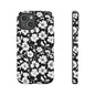 Floral Noir Tough Phone Case — Black & White Flower Protective Cover
