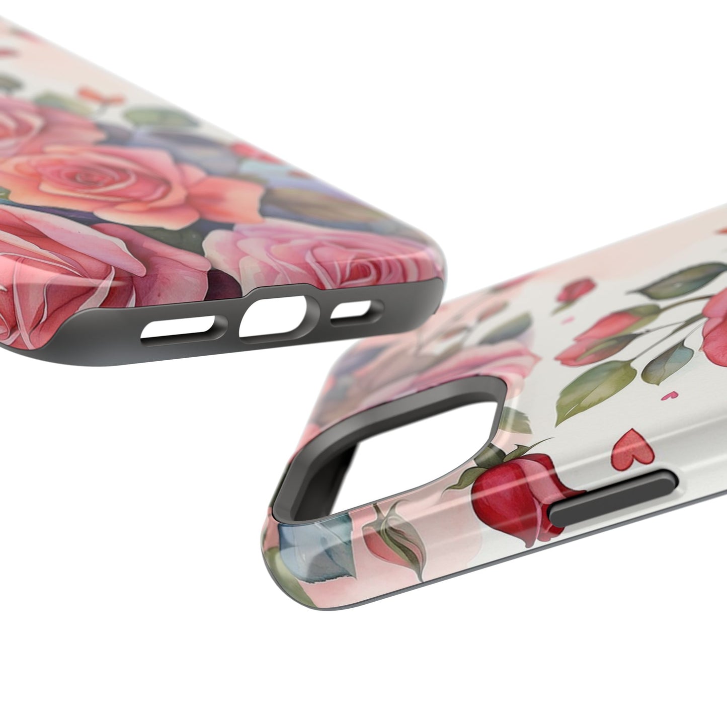 Floral Rose Magnetic Phone Case — Impact-Resistant Protective Cover
